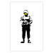 Poster Smiling Policeman - black and white character with gun and yellow smiley face 124438 additionalThumb 19