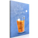 Canvas Art Print There is always time for tea - a glass on a blue background with an inscription in English to the room and dining room 125238 additionalThumb 2