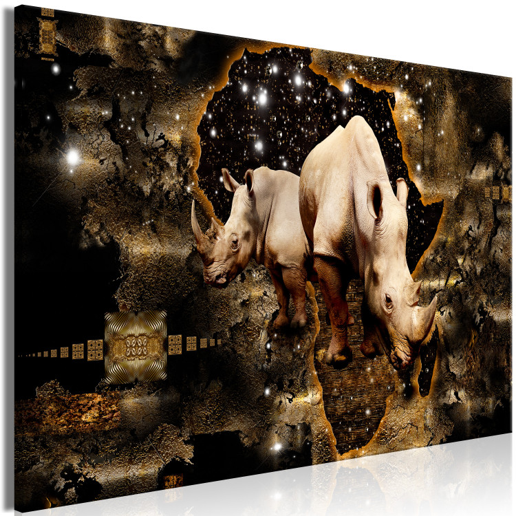 Large canvas print Golden Rhino [Large Format] 125438 additionalImage 3