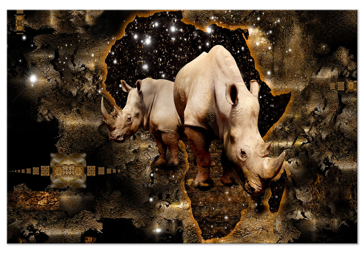 Large canvas print Golden Rhino [Large Format] 125438