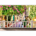 Wall Mural Italy - landscape with Tuscan street and composition of colourful flowers 127138 additionalThumb 1
