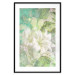 Poster Green Breath - texture with white Lily flower on green background 127838 additionalThumb 15