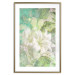 Poster Green Breath - texture with white Lily flower on green background 127838 additionalThumb 14