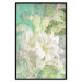 Poster Green Breath - texture with white Lily flower on green background 127838 additionalThumb 18