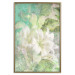 Poster Green Breath - texture with white Lily flower on green background 127838 additionalThumb 21