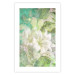Poster Green Breath - texture with white Lily flower on green background 127838 additionalThumb 25