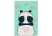 Canvas Print Caring Panda (1-part) vertical - pastel animal with a heart 129538