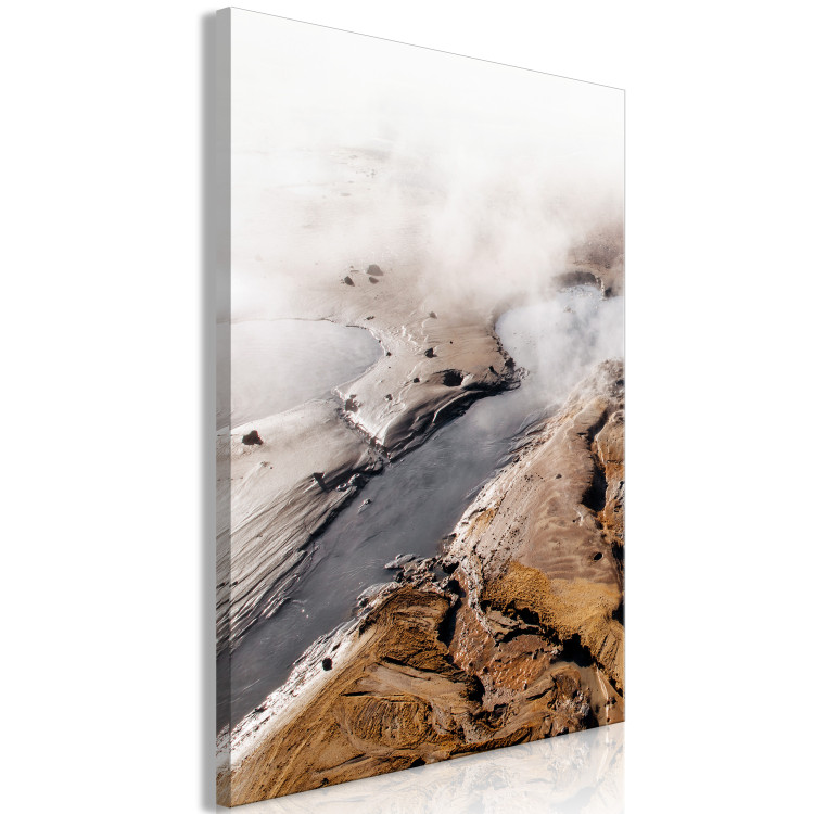 Canvas Hot Springs (1-piece) Vertical - landscape of misty terrain with water 130238 additionalImage 2