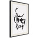 Poster Oh My Deer - deer antlers with English text on a light gray background 130738 additionalThumb 2