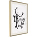 Poster Oh My Deer - deer antlers with English text on a light gray background 130738 additionalThumb 3