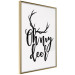 Poster Oh My Deer - deer antlers with English text on a light gray background 130738 additionalThumb 12