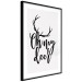 Poster Oh My Deer - deer antlers with English text on a light gray background 130738 additionalThumb 8