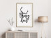 Poster Oh My Deer - deer antlers with English text on a light gray background 130738 additionalThumb 22