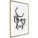 Poster Oh My Deer - deer antlers with English text on a light gray background 130738 additionalThumb 9