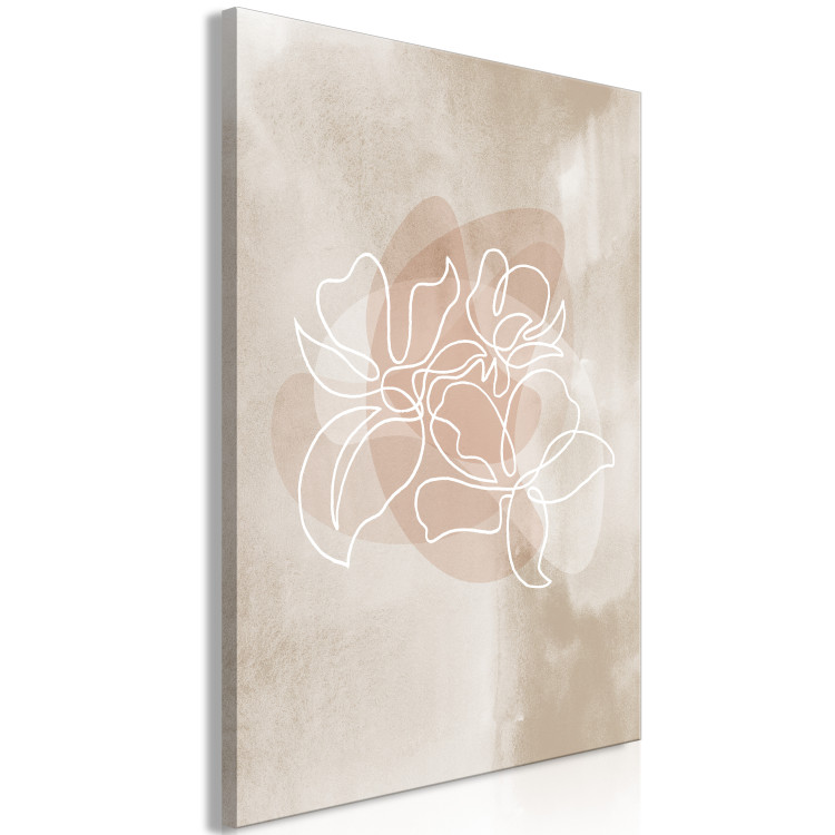 Canvas Art Print Blossom of Scent (1-piece) Vertical - abstract floral line art 130838 additionalImage 2