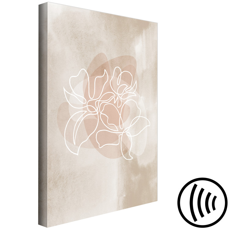 Canvas Art Print Blossom of Scent (1-piece) Vertical - abstract floral line art 130838 additionalImage 6
