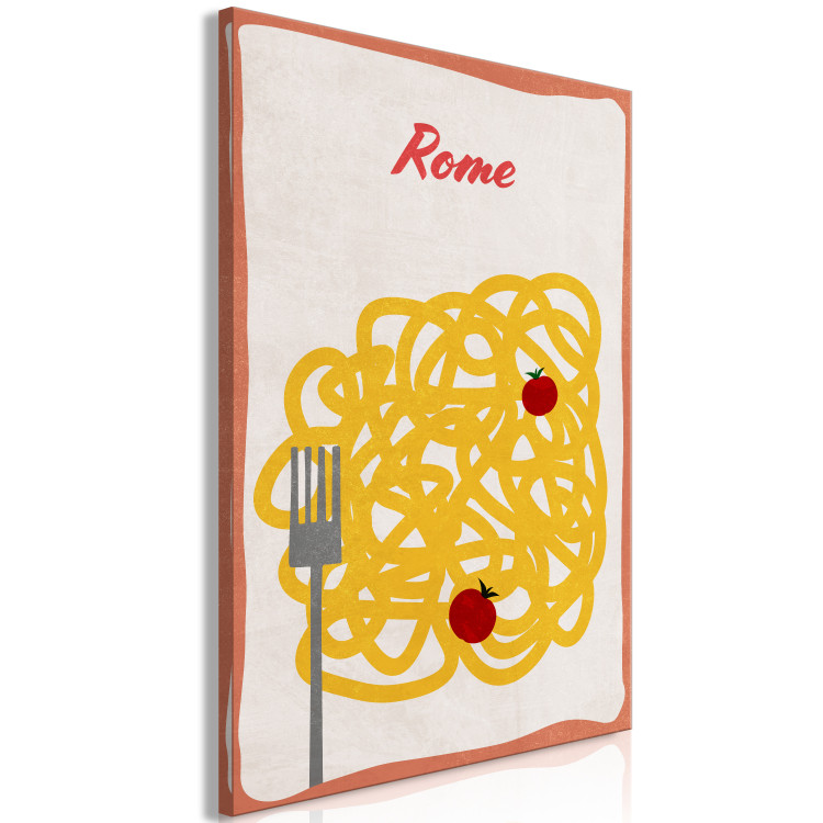 Canvas Roman Delights (1-piece) Vertical - dining with Rome inscription 131938 additionalImage 2
