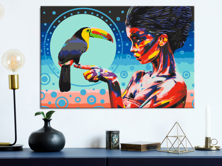 Paint by number Girl With a Toucan 132038 additionalImage 2