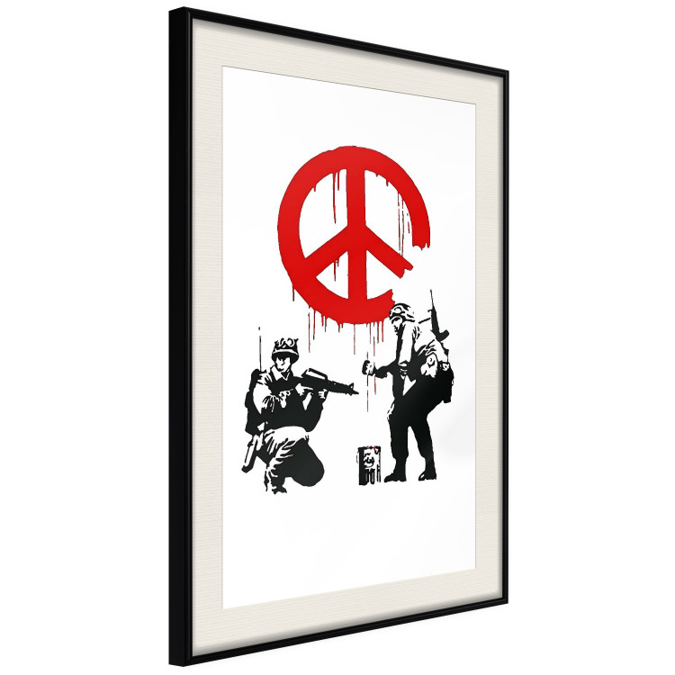 Wall Poster CND Soldiers - soldiers painting a hippie symbol in Banksy style 132438 additionalImage 3