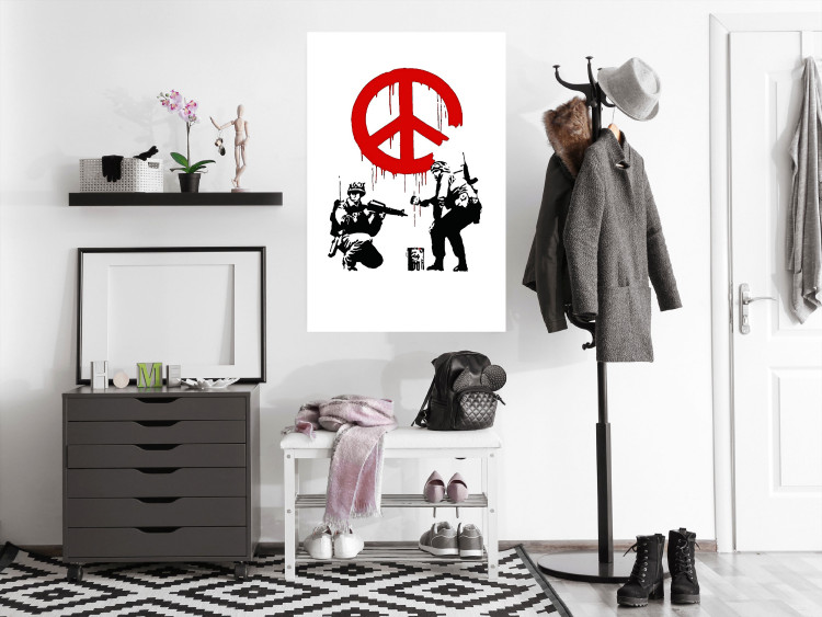 Wall Poster CND Soldiers - soldiers painting a hippie symbol in Banksy style 132438 additionalImage 17