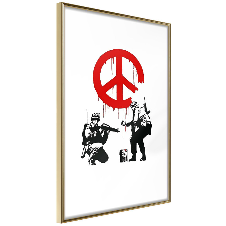 Wall Poster CND Soldiers - soldiers painting a hippie symbol in Banksy style 132438 additionalImage 8