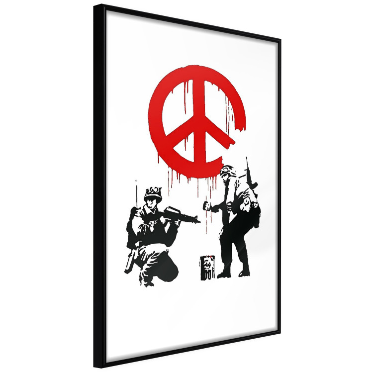Wall Poster CND Soldiers - soldiers painting a hippie symbol in Banksy style 132438 additionalImage 10