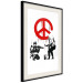 Wall Poster CND Soldiers - soldiers painting a hippie symbol in Banksy style 132438 additionalThumb 3