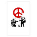 Wall Poster CND Soldiers - soldiers painting a hippie symbol in Banksy style 132438 additionalThumb 25