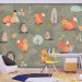 Wall Mural Friends from the forest - colourful forest with mushrooms and animals for children 135038 additionalThumb 3