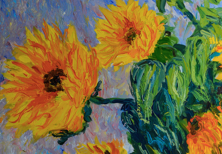 Canvas Sunflowers - a famous Monet art with the inscription in English 135738 additionalImage 4