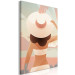 Canvas Girl in a hat on the beach - graphic with sea, woman and palm trees 135838 additionalThumb 2