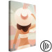 Canvas Girl in a hat on the beach - graphic with sea, woman and palm trees 135838 additionalThumb 6