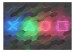 Photo Wallpaper Coloured ledes - gamer-style symbols on a geometric background 136338 additionalThumb 1