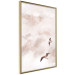 Poster Celestial Lovers - birds and clouds against a pink sky background 136538 additionalThumb 23