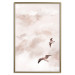 Poster Celestial Lovers - birds and clouds against a pink sky background 136538 additionalThumb 6