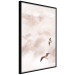 Poster Celestial Lovers - birds and clouds against a pink sky background 136538 additionalThumb 24