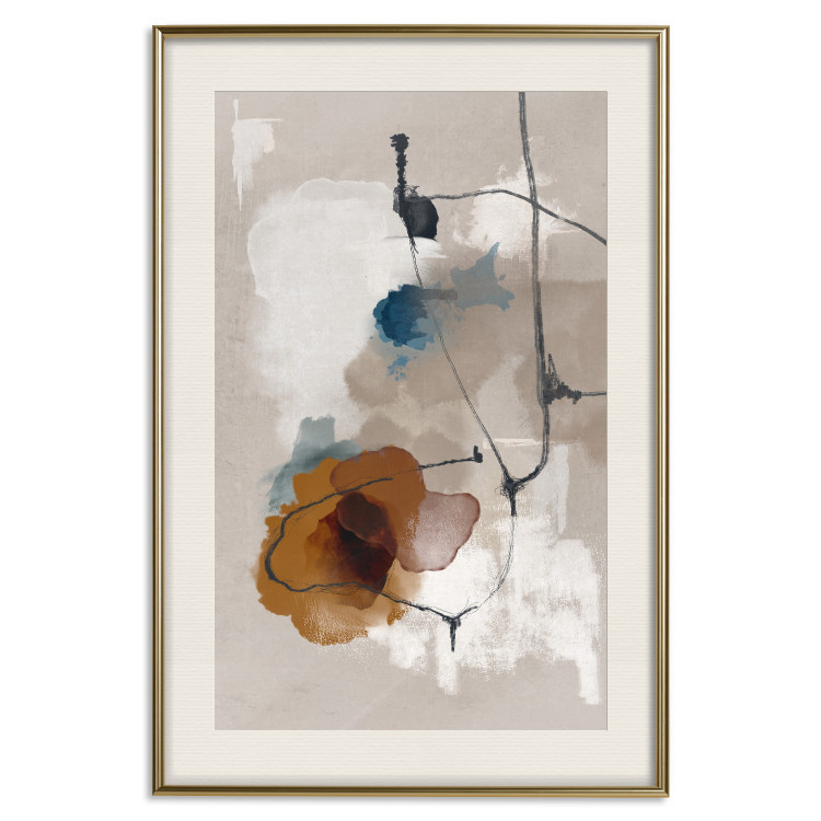 Wall Poster Summer Landscape - floral abstraction with a flower on an uneven background 137238 additionalImage 23
