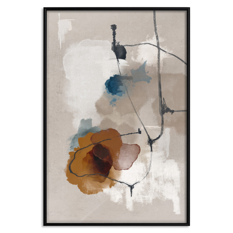 Wall Poster Summer Landscape - floral abstraction with a flower on an uneven background 137238 additionalImage 2