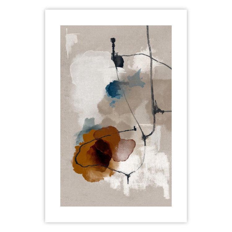Wall Poster Summer Landscape - floral abstraction with a flower on an uneven background 137238 additionalImage 3