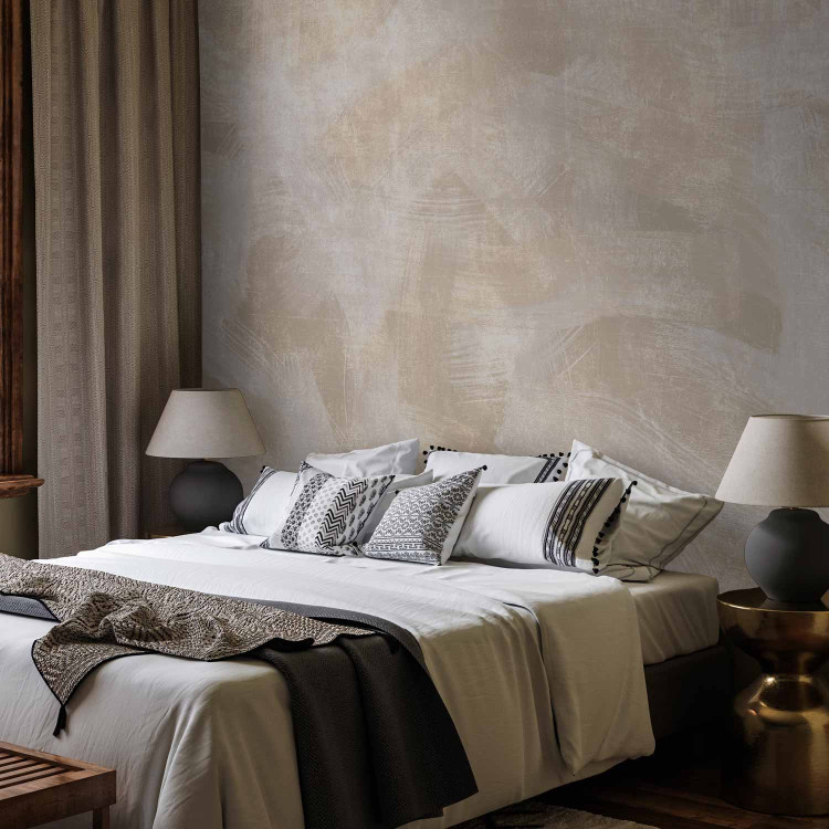 Wall Mural Brushstroke - abstract with traces of painting on a beige background 144038 additionalImage 2