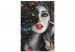 Paint by number Beautiful Eyes - Woman With Red Lips and a Cat With a Blue Collar 144138 additionalThumb 4