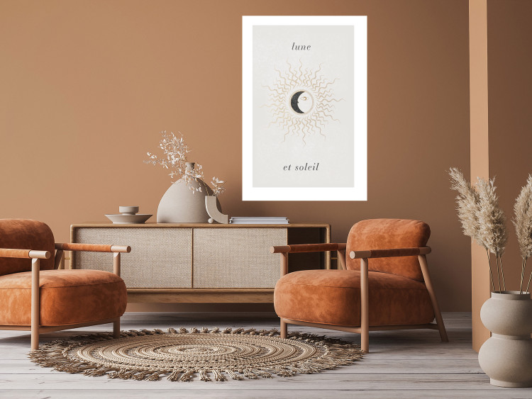 Poster Moon and Sun - Graphical Representation of Celestial Bodies in Bright Tones 146138 additionalImage 9