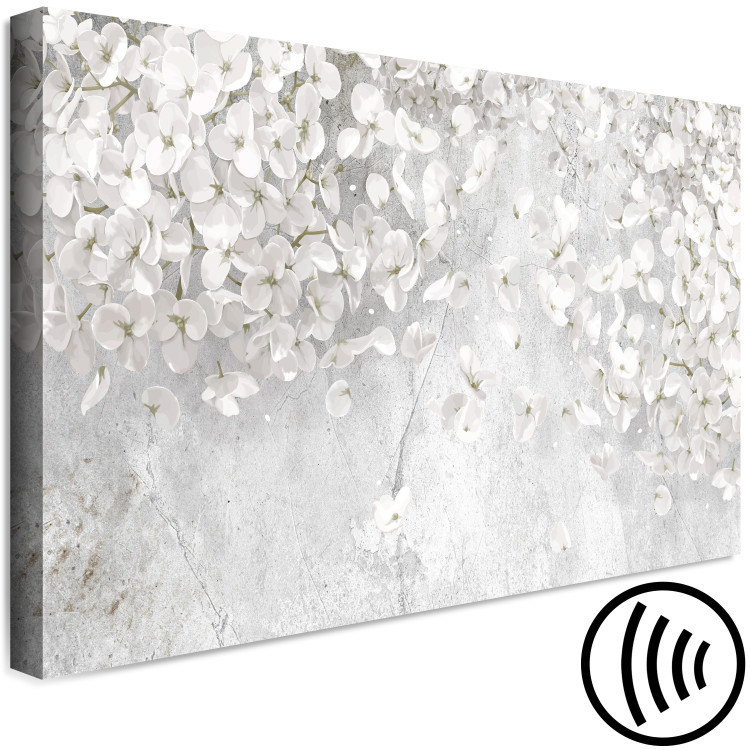 Canvas Print White Flowers (1-piece) - white plants on a gray stone background 148838 additionalImage 6