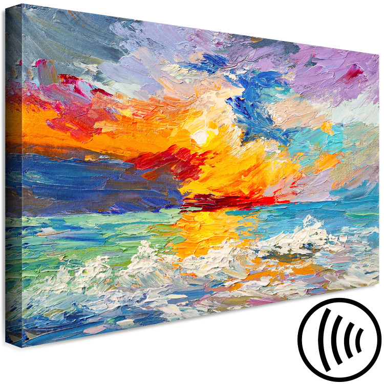 Canvas Seascape - Painted Sun at Sunset in Vivid Colors 149838 additionalImage 6