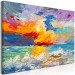 Canvas Seascape - Painted Sun at Sunset in Vivid Colors 149838 additionalThumb 2