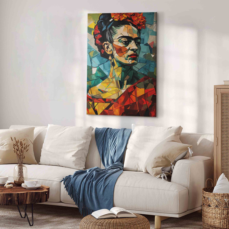 Large canvas print Frida Kahlo - Geometric Portrait in Cubist Style [Large Format] 152238 additionalImage 5
