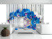 Wall Mural Cobalt Orchid - Floral Motif with Water and Wooden Elements 60238