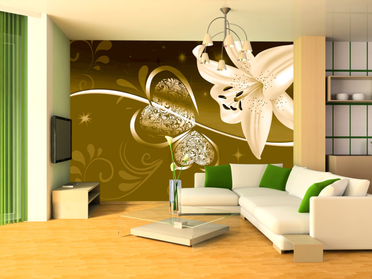 Wall Mural Lily in shades of green 60738