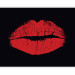 Photo Wallpaper Sensual Kiss - Red female lips with lipstick on a black background 61238 additionalThumb 1