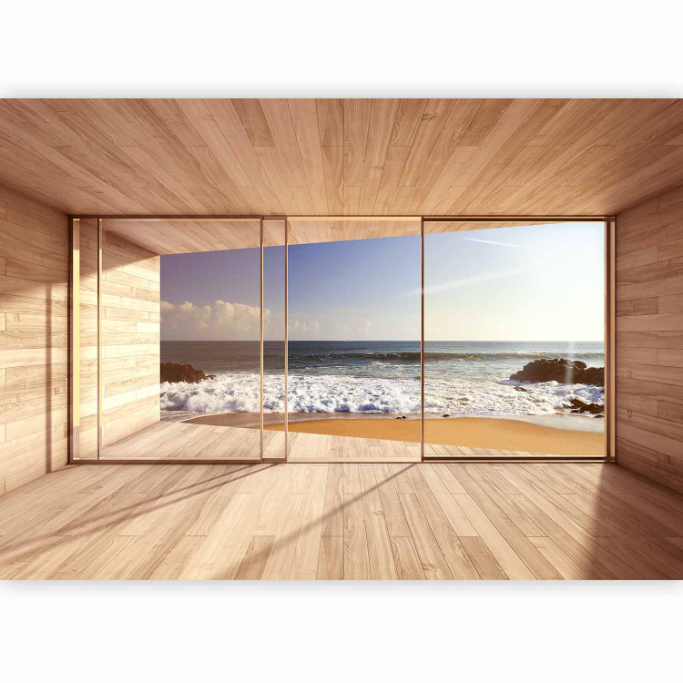 Photo Wallpaper View from the terrace window - landscape with sea waves and blue sky 62338 additionalImage 1